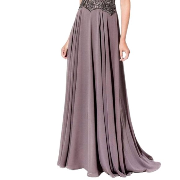 NWT Mon Cheri 120D04 Chiffon Mother of the Bride Dress Brown Size 8 - Picture 3 of 9